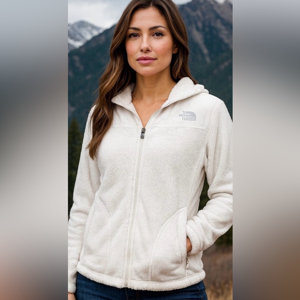 The North Face Oso Fleece Jacket / White Full Zip Hooded